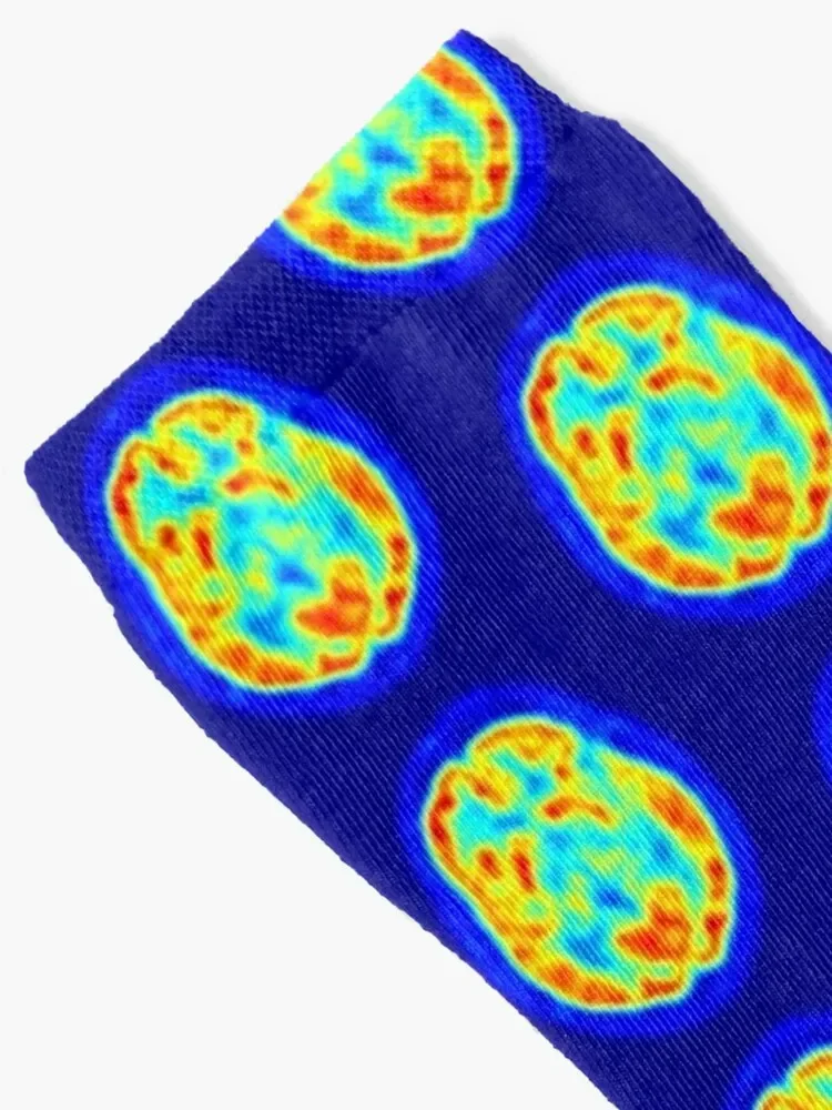 Brain PET Scan, transaxial slice of the brain Socks designer christmas gifts Christmas Boy Socks Women's