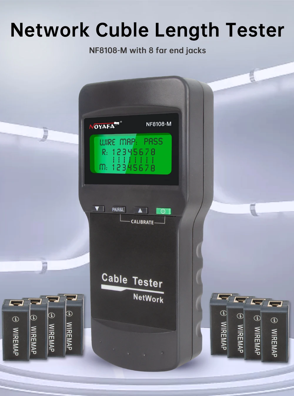 NOYAFA NF-8108M Digitaler LAN-Kabeltester RJ45 Netzwerkmessgerät 5E 6E Koaxialkabel-Tracker-Tool zur Messung der Netzwerkkabellänge – Detail 6