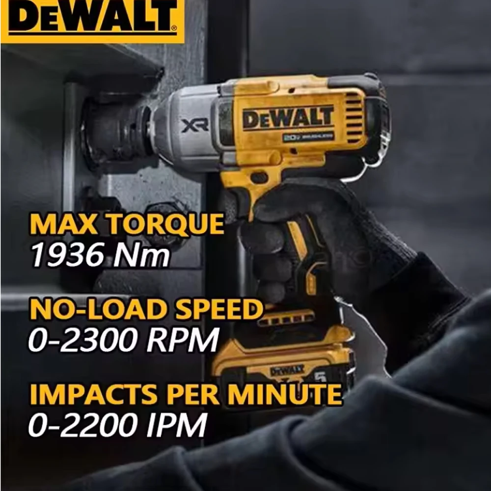 100% DEWALT DCF9001/2-inch brushless cordless high torque impact wrench kit and DEWAL 20V power tool ultra long battery charger