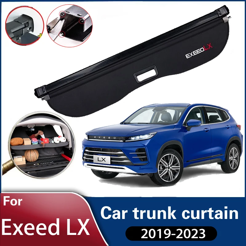 

For Chery Exeed LX 2023 2022 2021 2020 20219 Zhuifeng Car Trunk Curtain Cover Rear Rack Partition Shelter Decoration Accessories