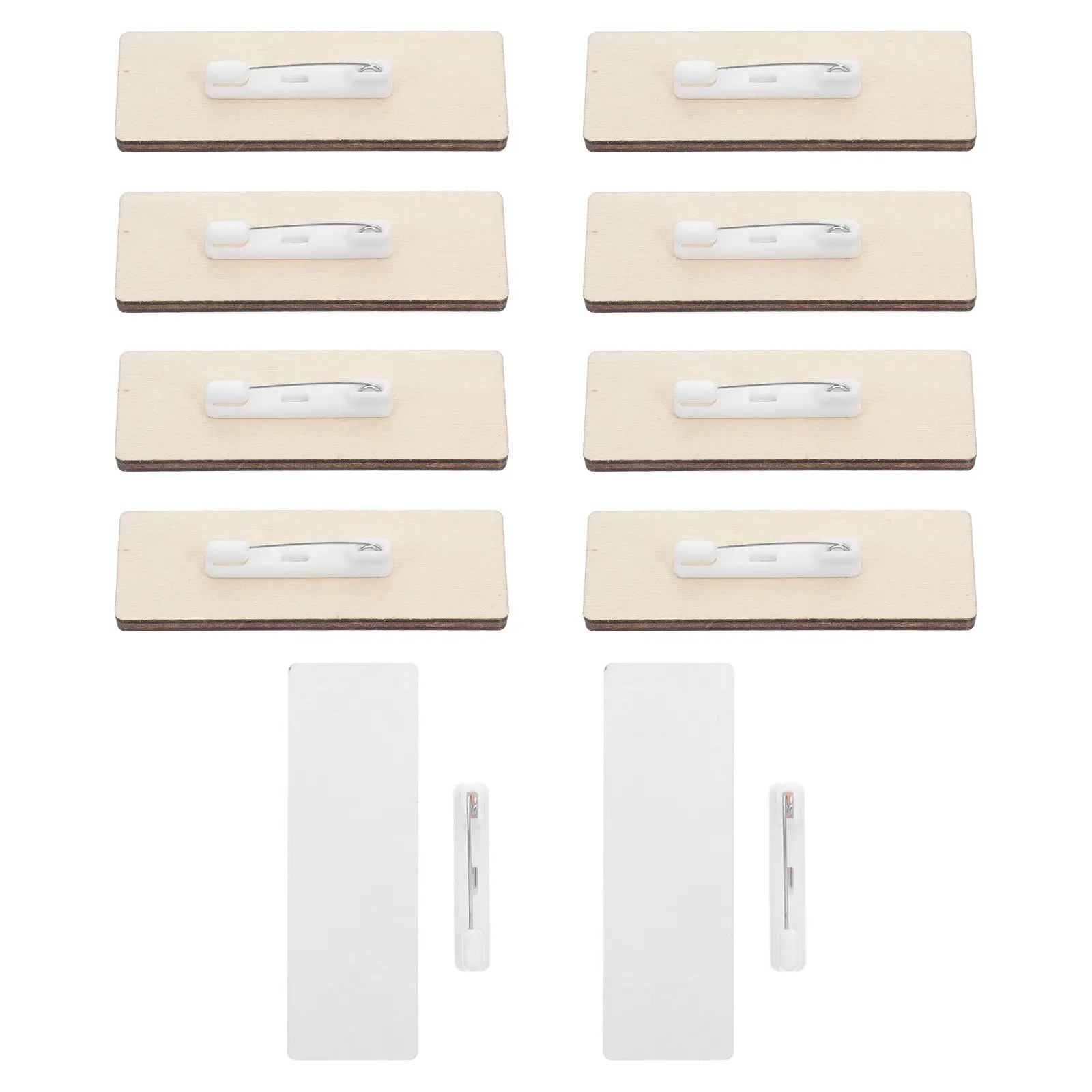 

10Pcs Blank Wooden Name Tag Badge DIY Craft for School Office Parties Engraving Name Plates Reusable Identification Badges with