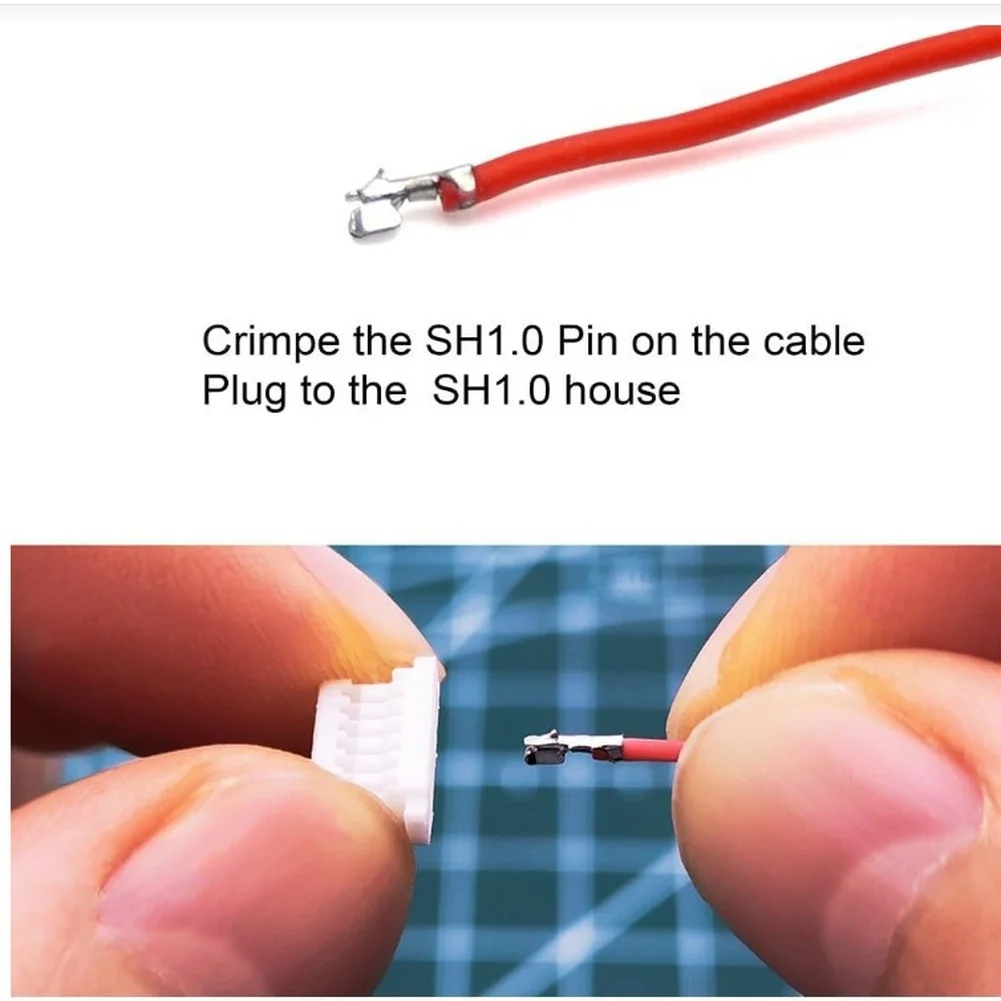 SH1 0mm Pitch Connector and Crimp Terminal Kit 2P 3P 4P 5P for 6p for 7p for 8p for 9p 10P Copper Contact Pieces for Electrical