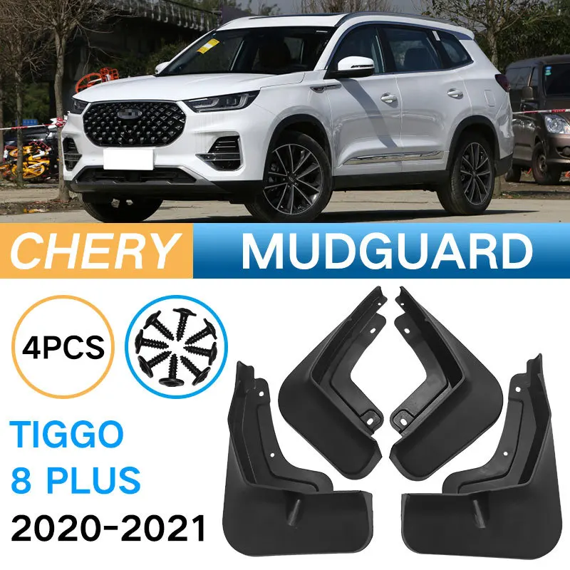 

For Chery Tiggo 8 plus 2020-2021 Mud Flaps Auto Splash Guard Mudguards MudFlaps Front Rear Fender Anti-splash Guards accessories