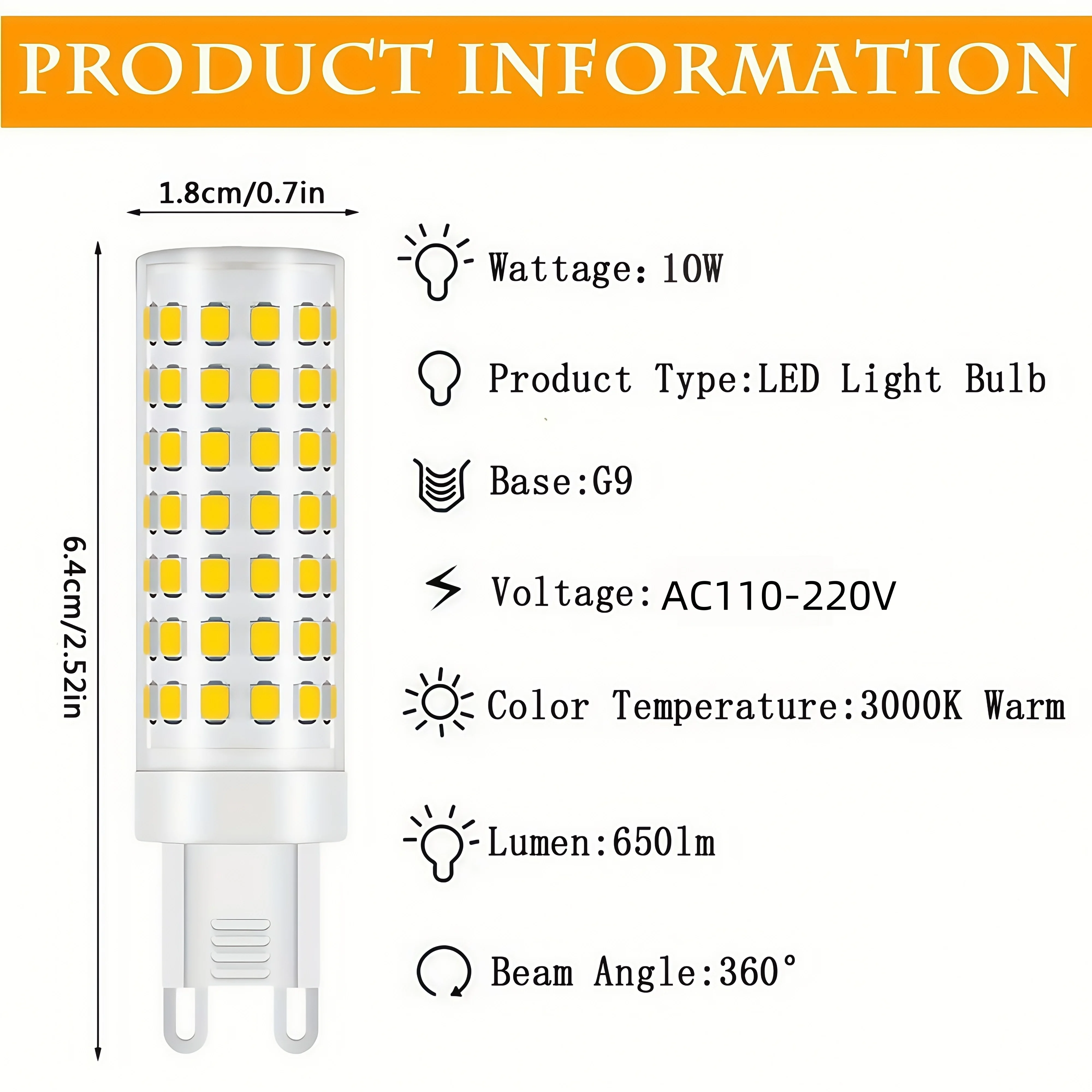 2/5pcs G9 LED Corn Bulb 10W 4000K Warm White, 6000K Brightness, AC110-220V, Ideal for Home Lighting Upgrades