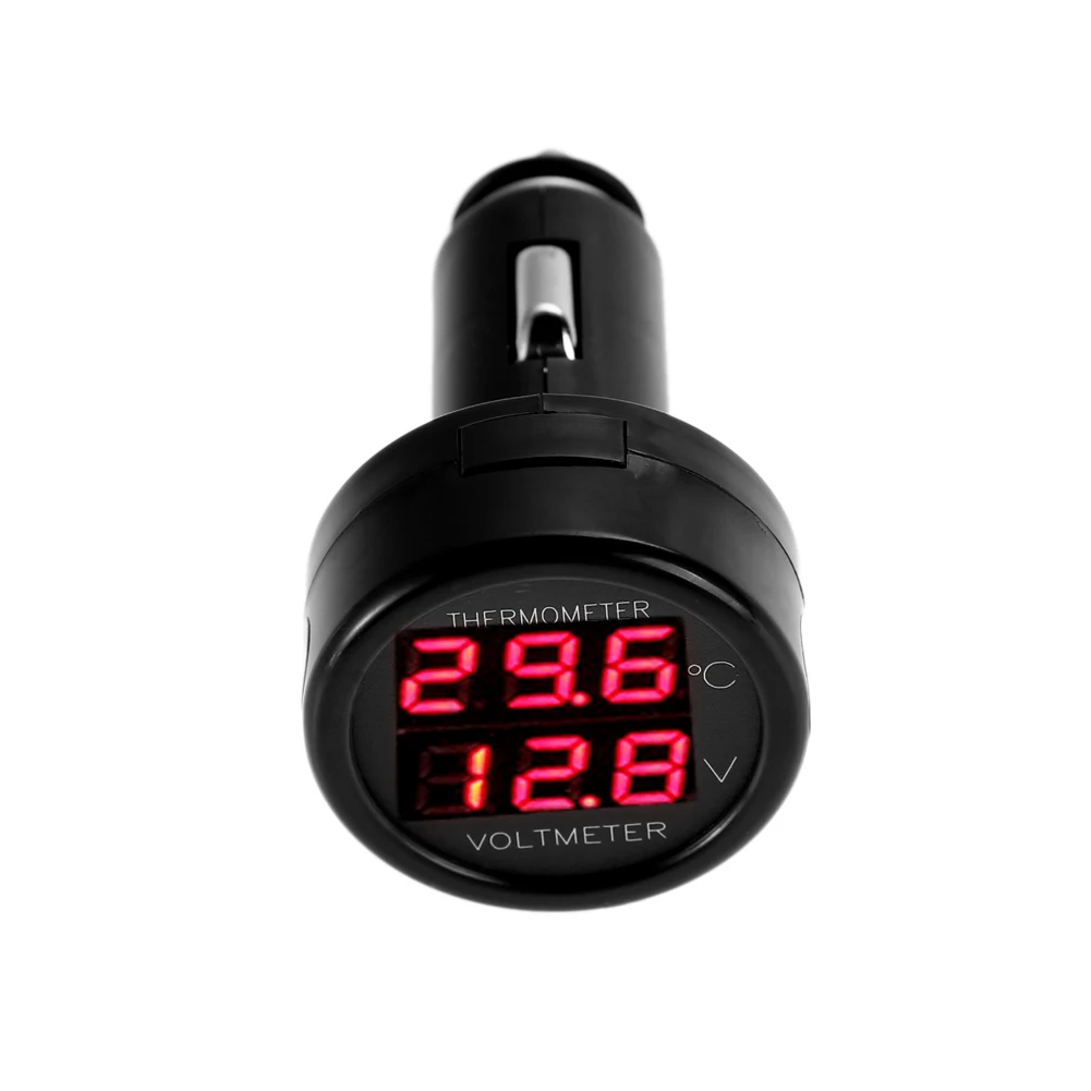 Universal Dual USB Auto-ladegerät Adapter 12V 24V Digital Voltmeter Thermometer 2in1 Auto Batterie Monitor Volt tempe Meter