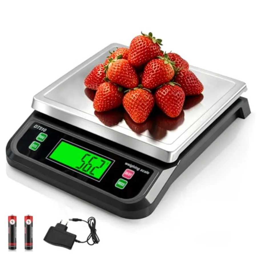 

Large Digital Kitchen Scale 88lbs/40kg with 6 Unit Stainless Stee Food Scales with Tare and PCS Funtion LCD Display for Baking,