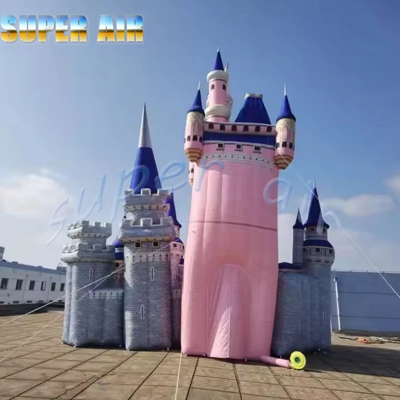 Stage performance prop background nice inflatable princess castle for stage decoration