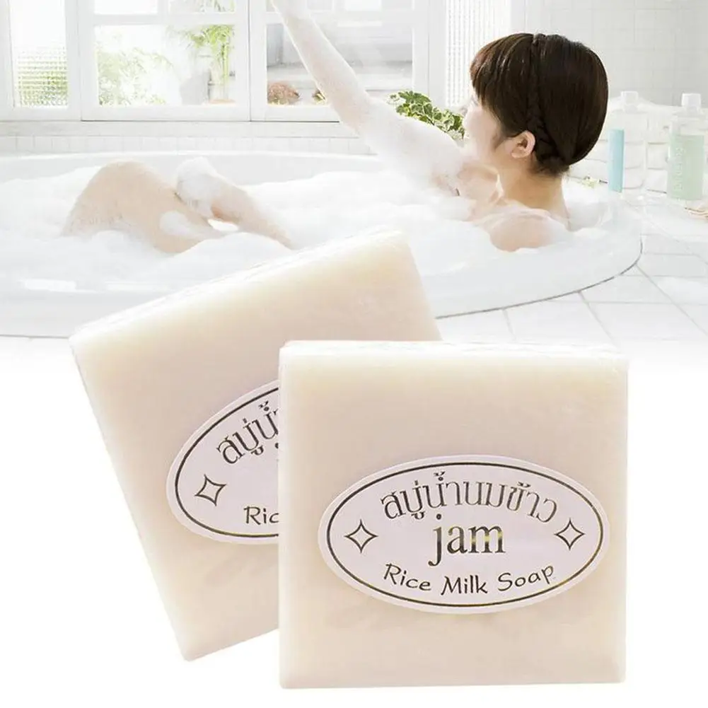 Rice Milk Soap Moisturizing Handmade Natural Ingredients Rice 65g Nourishing Thailand Rice Milk Jam Soap Soap O4M0