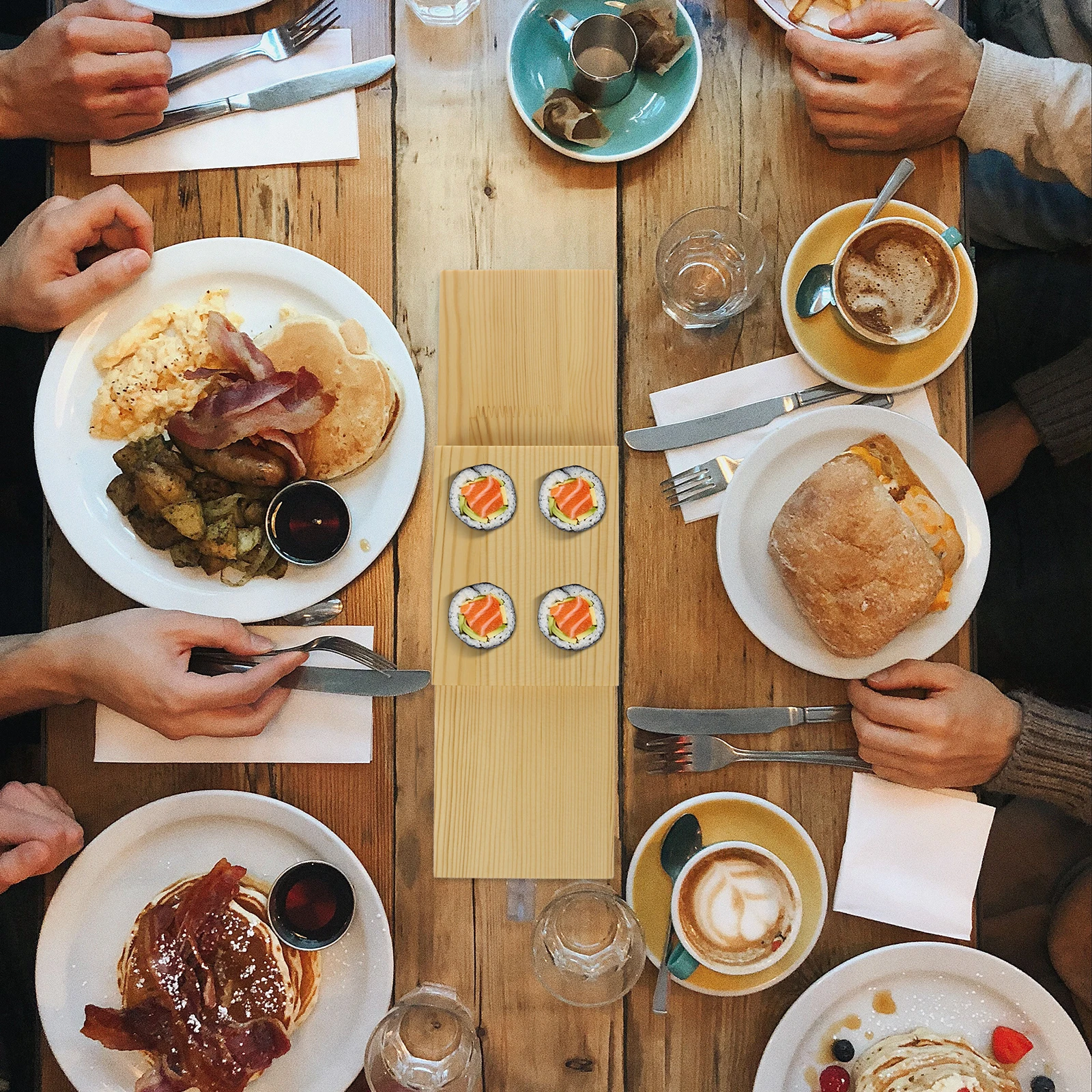 

1Pcs Sushi Tray Wooden Plate Compact Serving Dish for Gatherings Catering Events Eco-Friendly Food Presentation Storage Plate