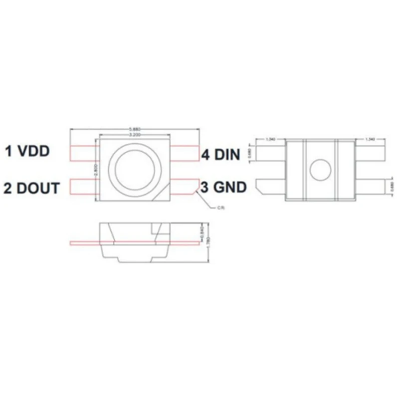 Chip LED direccionable individualmente a todo Color, 100 piezas, SK6812, MINI-E, RGB (Similar a WS2812B), SK6812, 3228 SMD, cc 5V