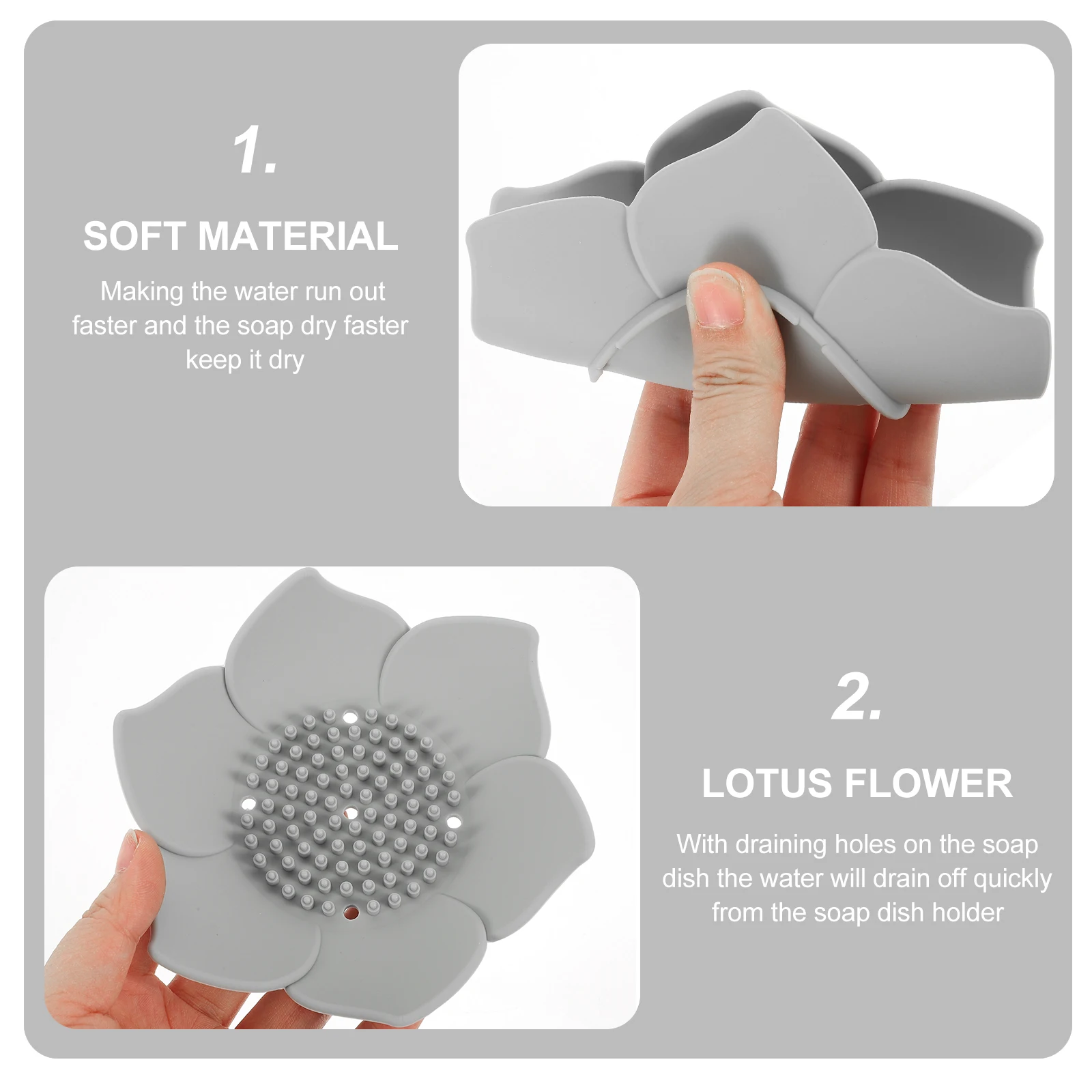 

2 Pcs Silicone Soap Dish for Kitchen Holders Flower Water Filter Flower-shaped Silica Gel Bathroom Container Sink