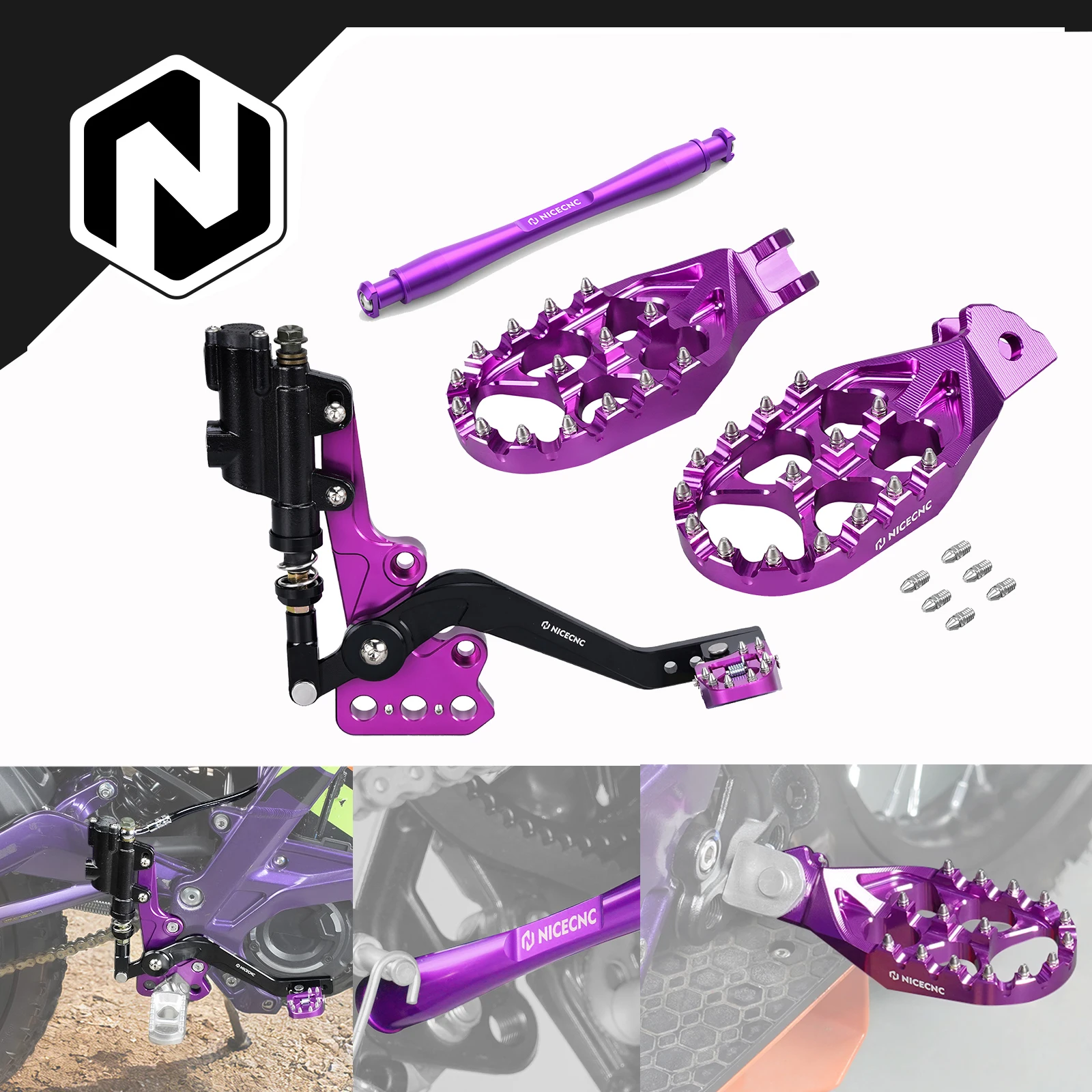 Pour vélos électriques Surron Light Bee X S Segway X160 X260 : Frein arrière hydraulique, repose-pieds et supports de repose-pieds élargis