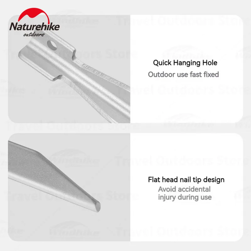 Naturehike Camping Tent Peg Nails V Shaped Aluminum Stake Pegs Outdoor Accessories Metal 20cm Ultralight Heavy Duty 8pcs/Lot