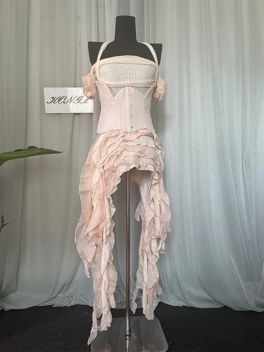 

Women Sexy Vest Irregular Long Dress Sets Three Pieces Celebrity Outfit Night Club Birthday Party Evening Prom Gown Show Wear