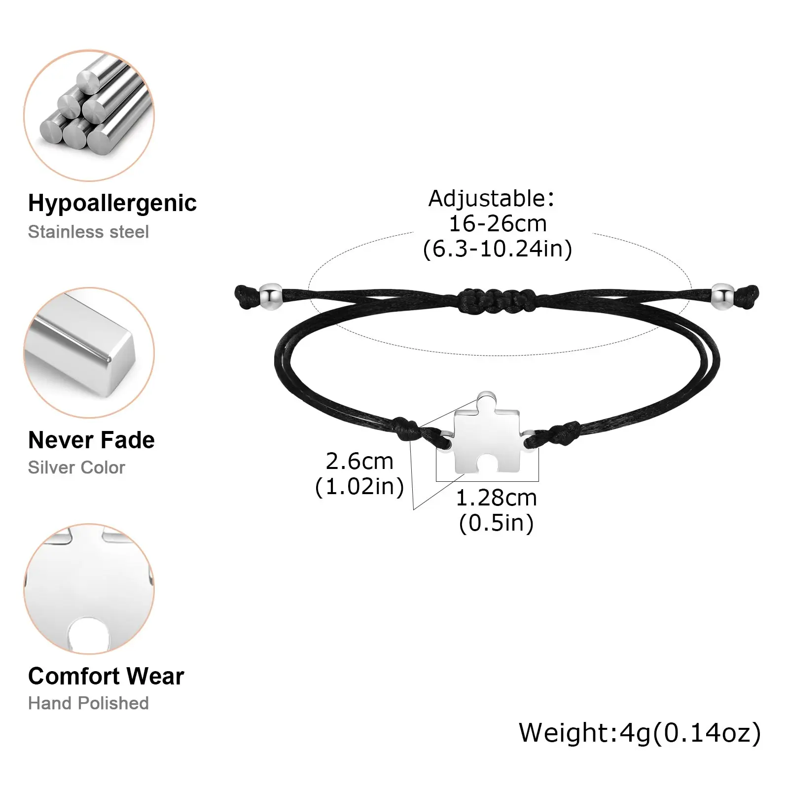 1-5 قطعة/الحزمة تخصيص حبل بانوراما سوار للنساء الرجال النقش الصداقة شقيقة أساور الأم الأب عيد ميلاد مجوهرات #4