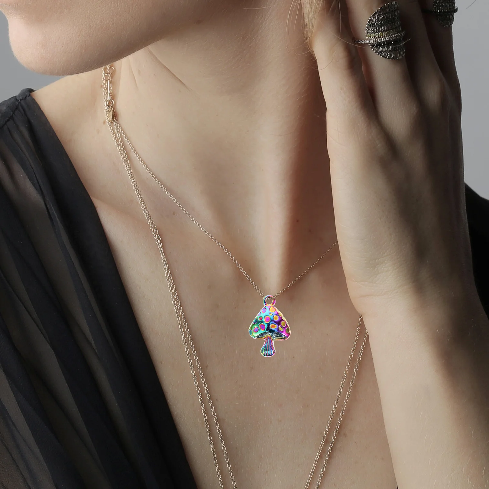 

Mushroom Beads Colorful Pendant Earring Charms Mushrooms Accessories for Women Jewelry