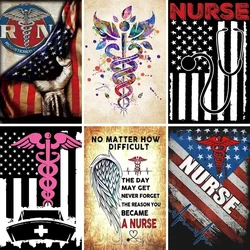 Nurse Diamond Painting,DIY 5D Diamond Art Kits,Nurse USA Stethoscope Diamond Painting Kit, Nurse Graduation Appreciation Gifts