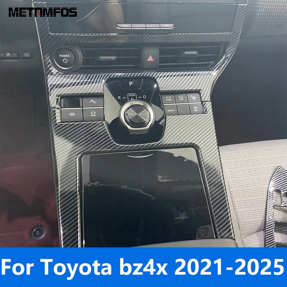 Toyota bz4x 2021-2023 2024 2025 Karbon Fiber Merkezi Konsol Vites Kutusu Paneli Kapak Trim Etiket Aksesuarları Araba Styling