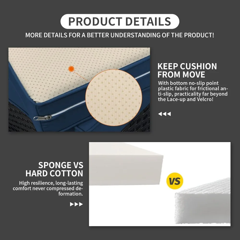 テラスセグメント化された6ピース全天候型籐テラス家具セット、屋外セグメント化されたガラステラステーブル、滑り止めパッドと