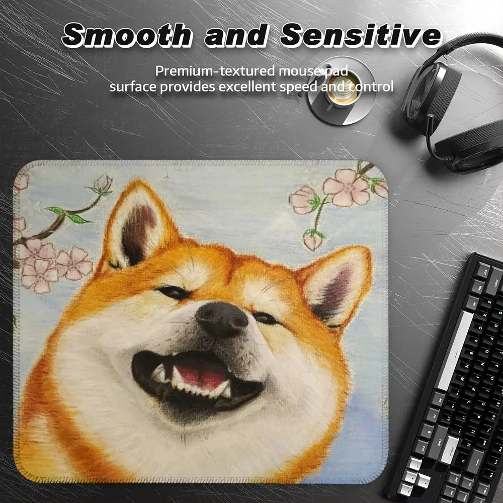

shiba inu Mouse Pad Small Mouse Pad Desk Pad Desktop Computer Keyboard Wireless Mouse Boy Girl Gift for Play games Coasters