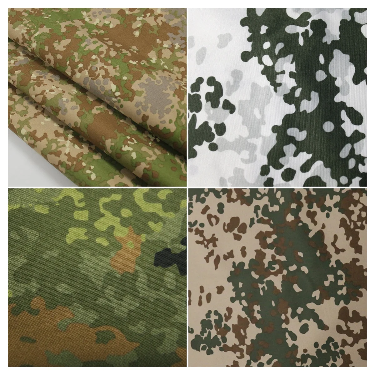 500D Nylon German Flecktarn Camouflage Fabric Jungle Desert Snow All-terrain Spotted Camo Cloth PU Coating Tactical Vest DIY