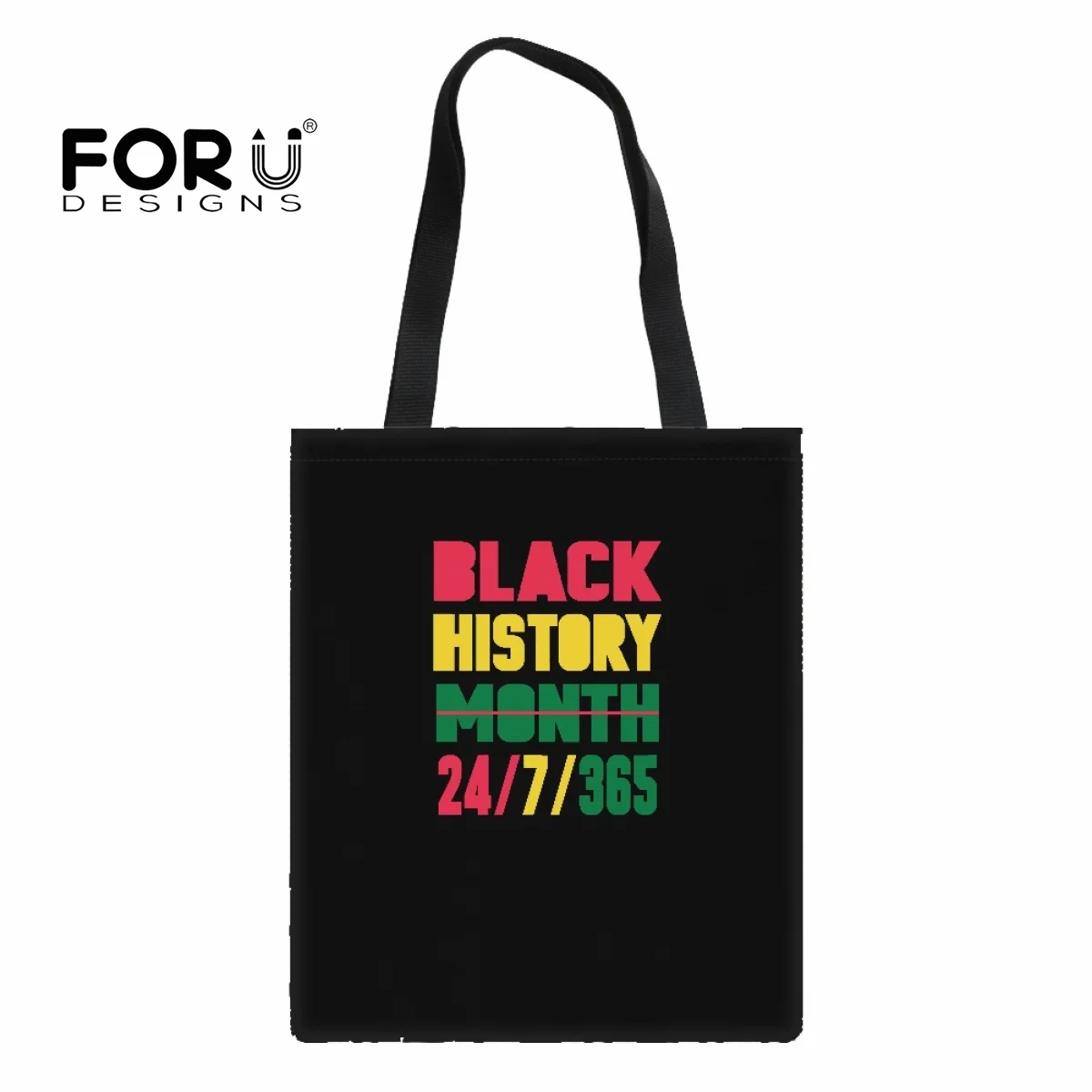 

FORUDESIGNS Women's Tote Bag Black History Month Theme Design Shopping Bag Stylish and Convenient One Shoulder Crossbody Bag