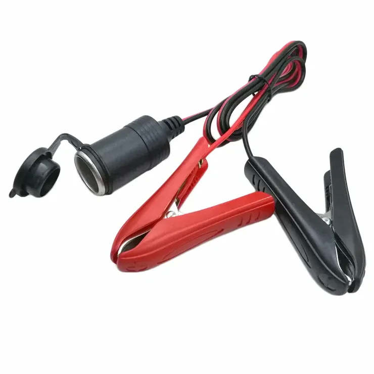 12V 24V 14AWG zacisk krokodylkowy akumulator samochodowy przedłużacz do zapalniczki gniazdo do ładowarki pompa odkurzacz