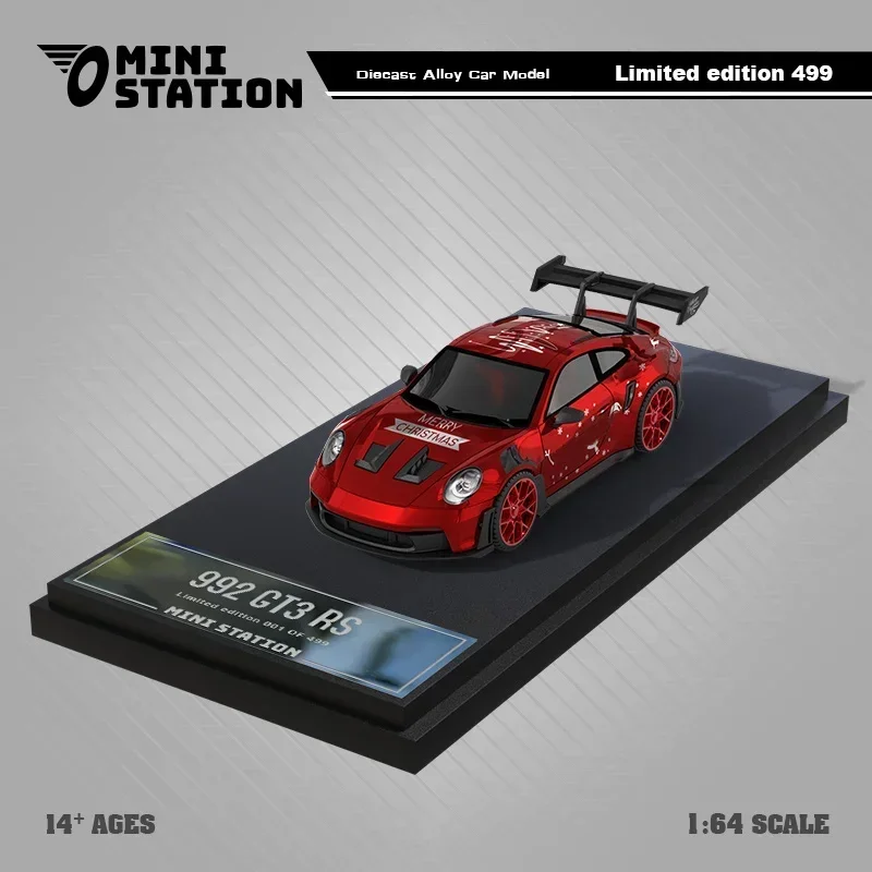 Mini Station 1:64 SUP 2024 Christmas Metallic red Diecast Model Car