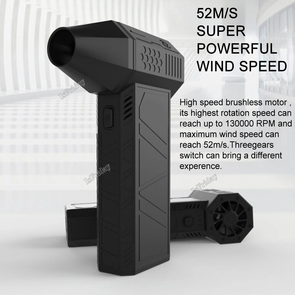 

140000RPM Mini Air Blower Handheld Electric Turbo Jet Fan Brushless Motor Violent Blower Wind Speed 52m/s Industrial Duct Fan