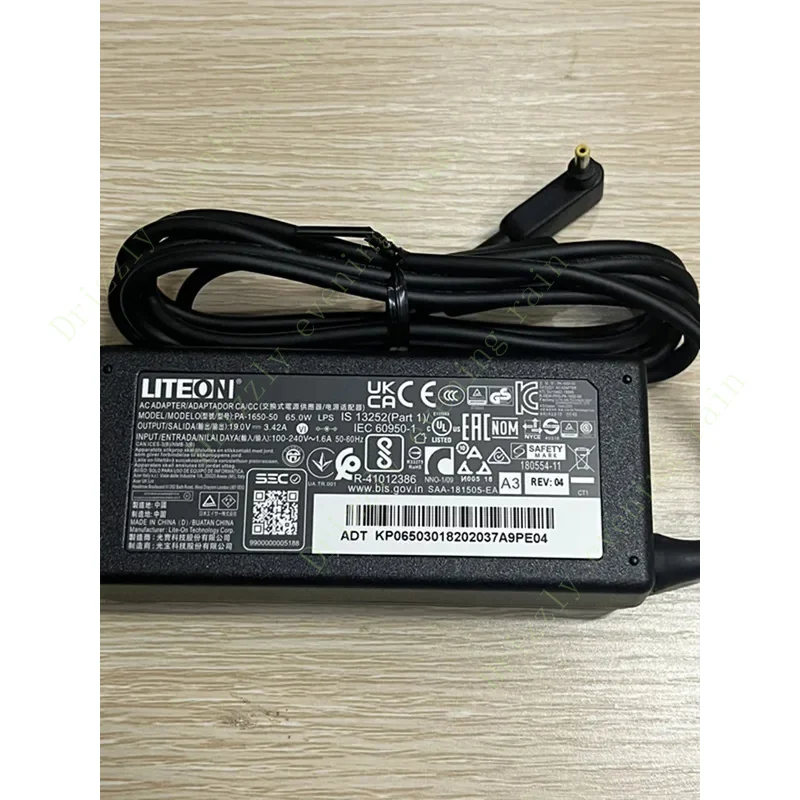 Genuine LiteOn PA-1650-50 19v 3.42a 65W 3.0x1.0mm AC adapter charger for Acer laptop power supply A18-065N3A