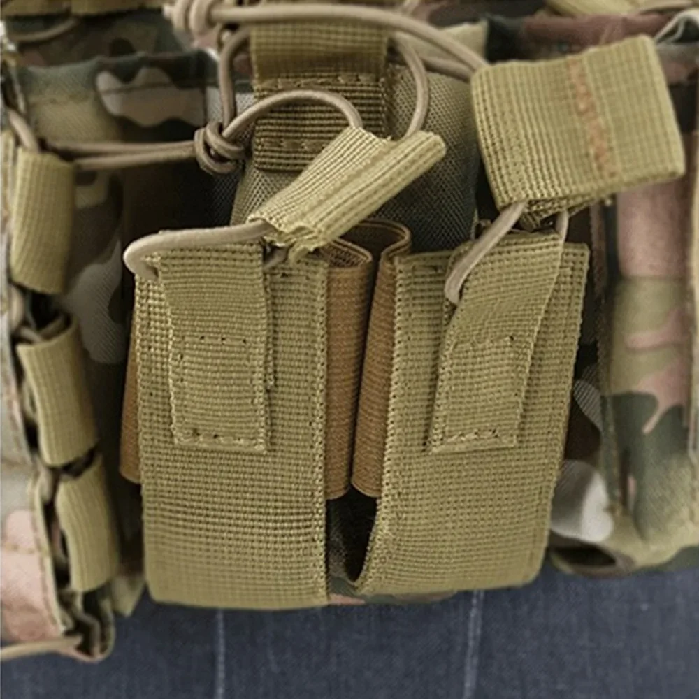 Tactical Vest Chest Hang Radio Bag Harness Front Holster Molle Rig Belly Pockets Airsoft Hunting Waist Pouch Adjustable Outdoors