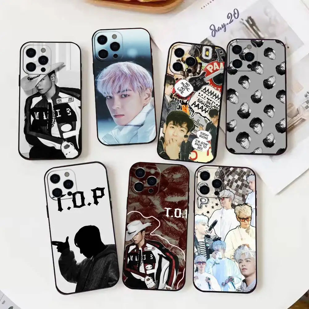 

rapper actor C-Choi S-Seung Hyun T-TOP Phone Case For iPhone 17 16 15 14 13 12 Max Plus Silicone Black Cover