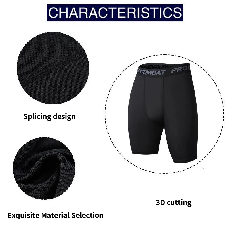 Five-point Fitness Pants Men Sports Leggings Basketball Training Quick Dry High Elastic Running Tight Bottoming Cycling Shorts