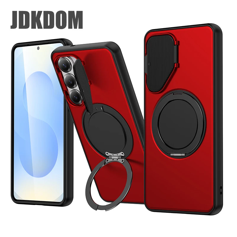 JDKDOM Shockproof Magnetic Ring Stand Case For Samsung S26 Edge S25 S24 Ultra Plus A57 A37 A17 A07 A56 A36 A26 A16 Cover