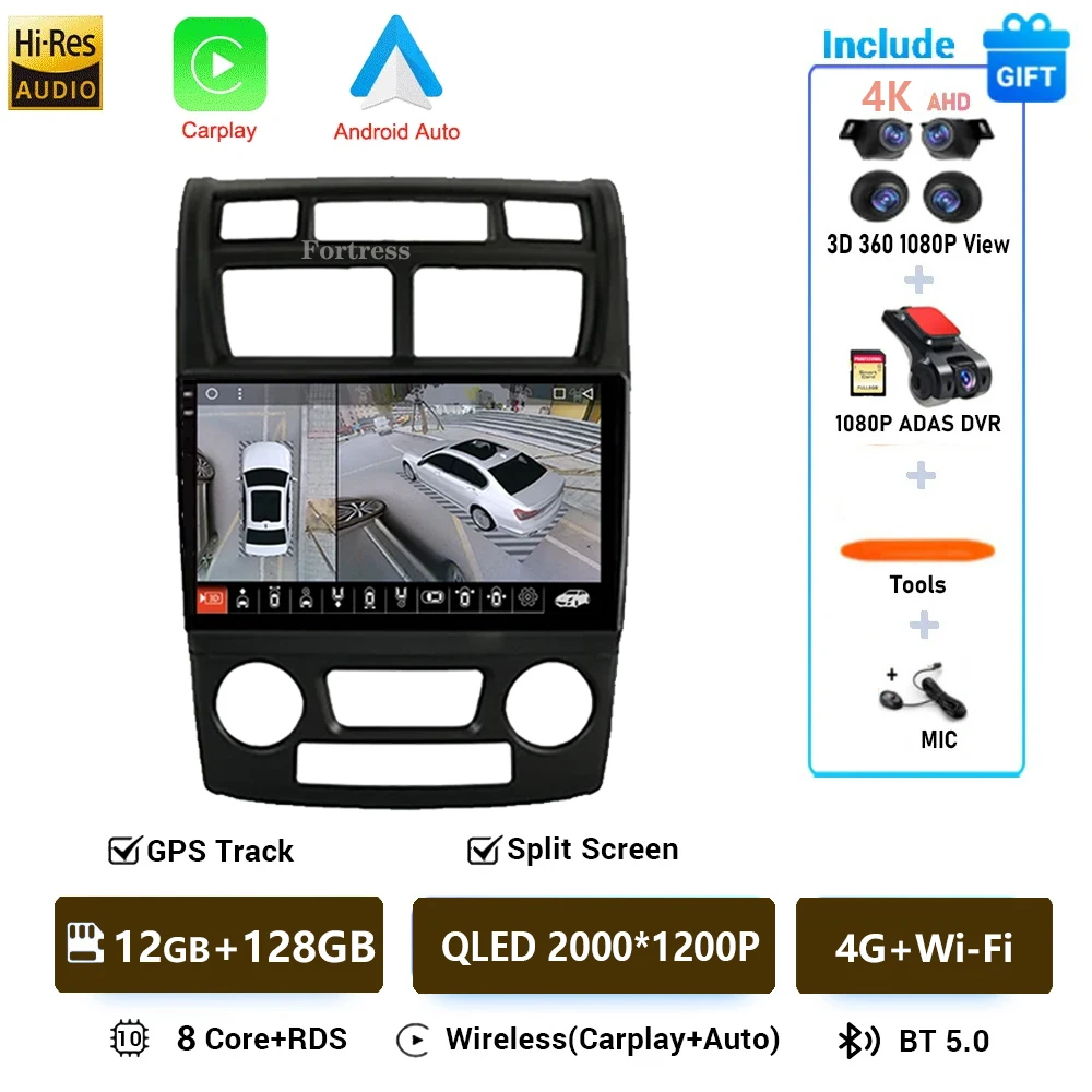 Autoradio voor Kia Sportage 2 2007 2008 2009 Multimedia Speler 2 Din Android 16 Carplay Auto Stereo GPS DVD Head Unit 5G WIFI