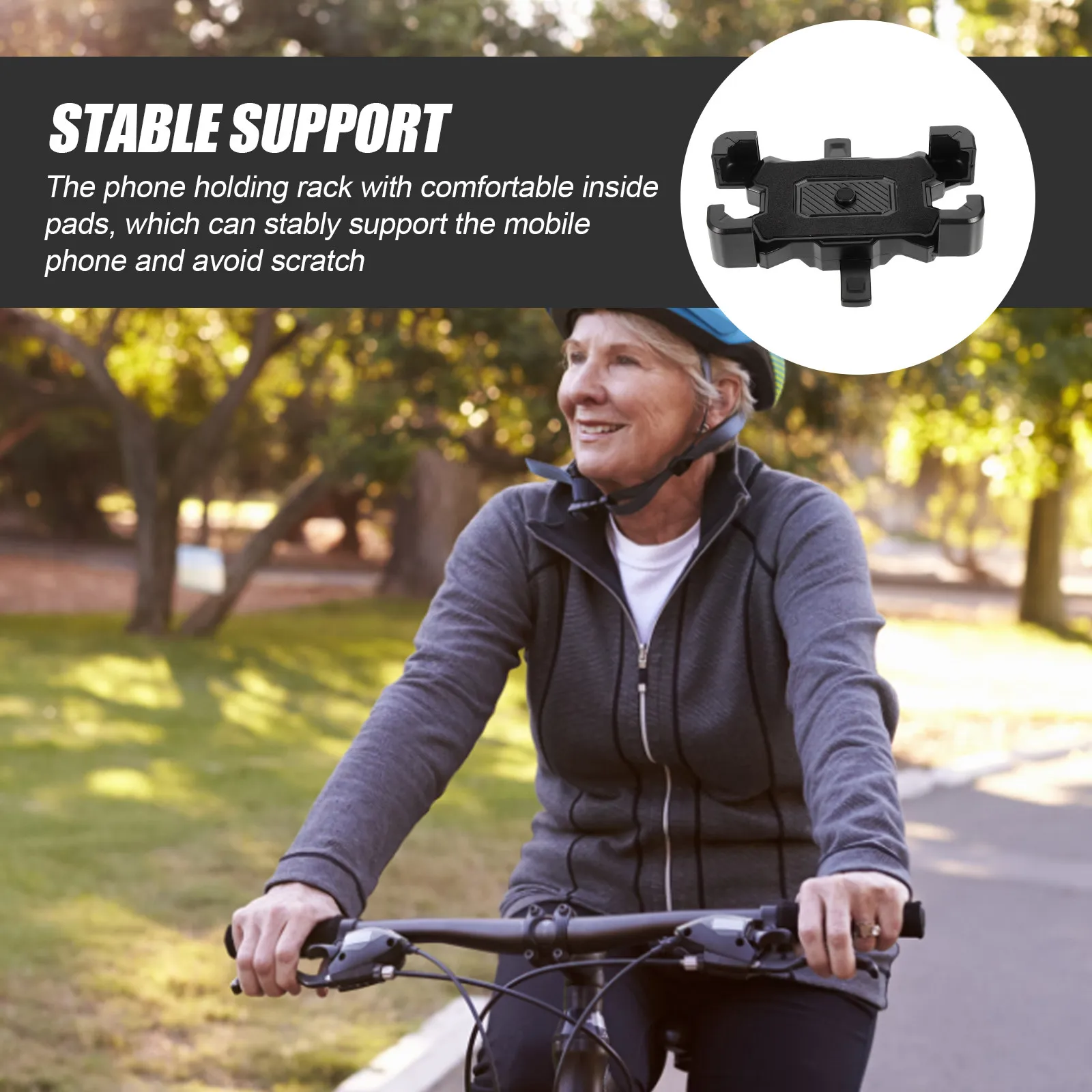 

Bike Phone Bracket Rotatable Stable Hold Bike Riding Cellphone Mount Scratch Proof Pad Design Rotatable Phone Holder