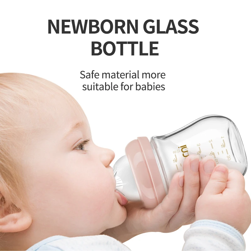 Oberni 120ml 150ml Newborn Feeding Milk Bottle Cute Anti Colic With Glass Material