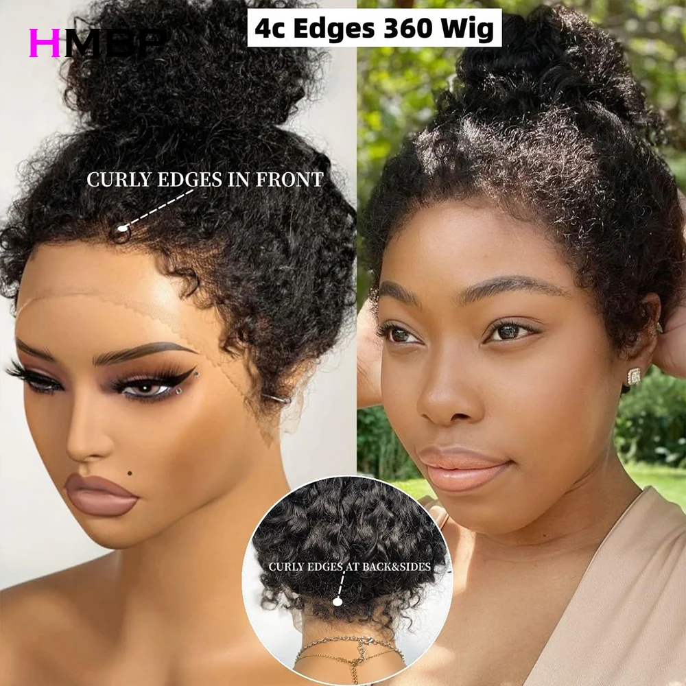 Kinky curly Human Hair Wigs Glueless Wig Human Hair Ready To Wear 360 Full Lace Wig 13x4/13x6 HD Lace Frontal Wig HMBP Hair