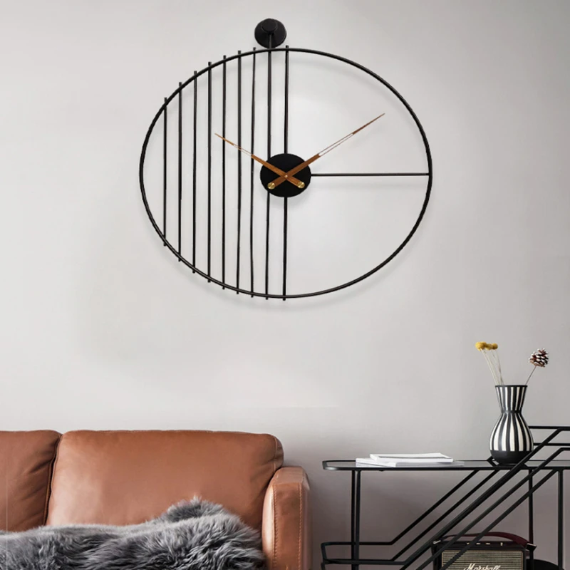 New Simple Large Wall Clocks Nordic Modern Design Living Room Dining Room Wall Decoration Art Watch Luxury Metal Mute Clock 60cm