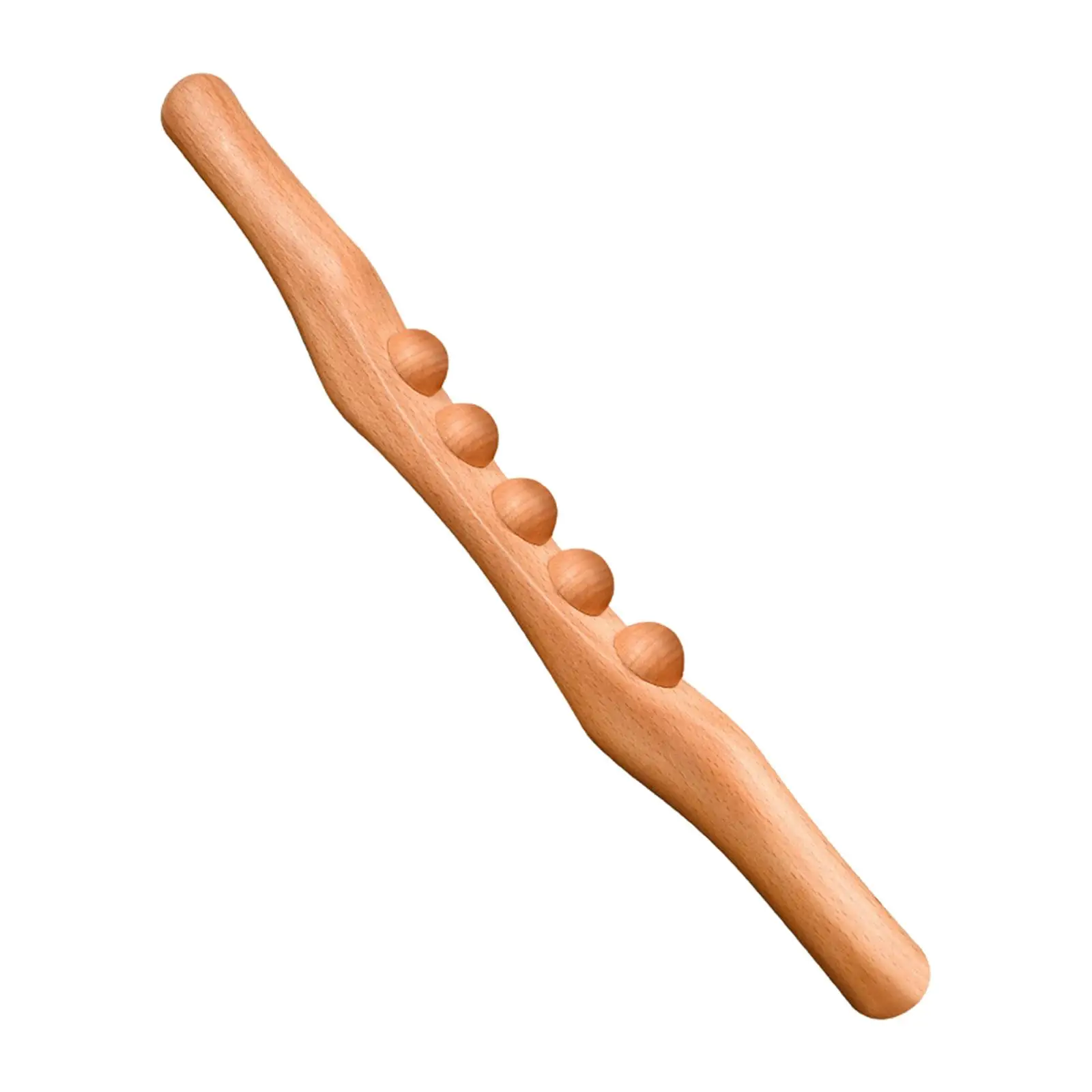 Beech Wood Guasha Massage Scraper 38cm Handheld Tool for Anti Cellulite Body Massage Shoulder Neck Back Thigh Legs