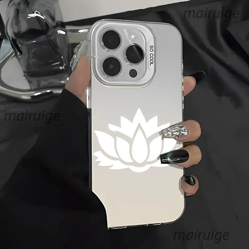 

Простой чехол для мобильного телефона Lotus с защитой от отпечатков пальцев, чехлы из ТПУ для iPhone 16, 15, 14, 13, 12, 11 Pro/Max/Plus, противоударная задняя крышка