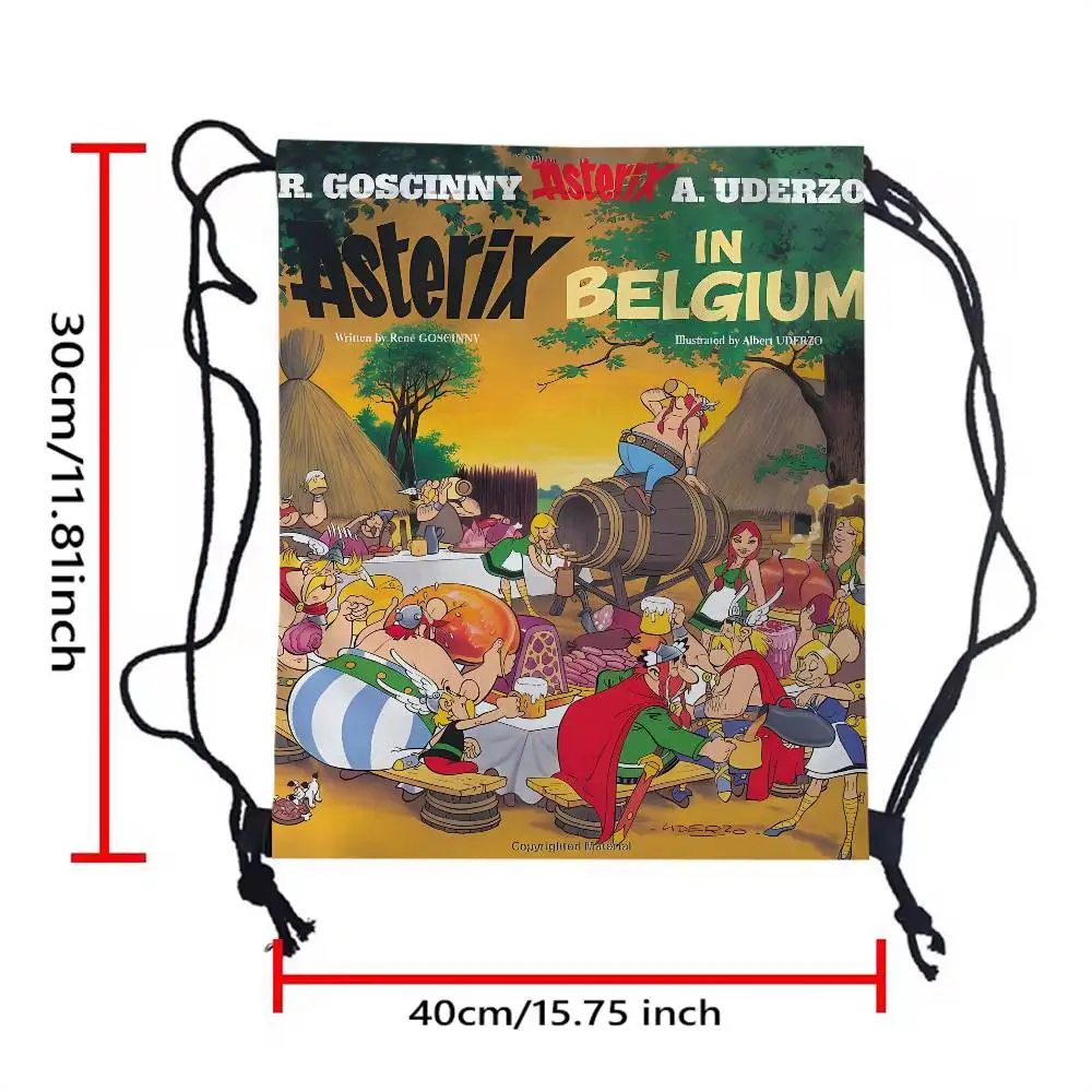 A-Asterix Et O-Obelix Manga Print حقائب برباط حقائب هدايا للحفلات، حقائب ظهر برباط رياضية للصالة الرياضية والسفر والاستخدام الترفيهي