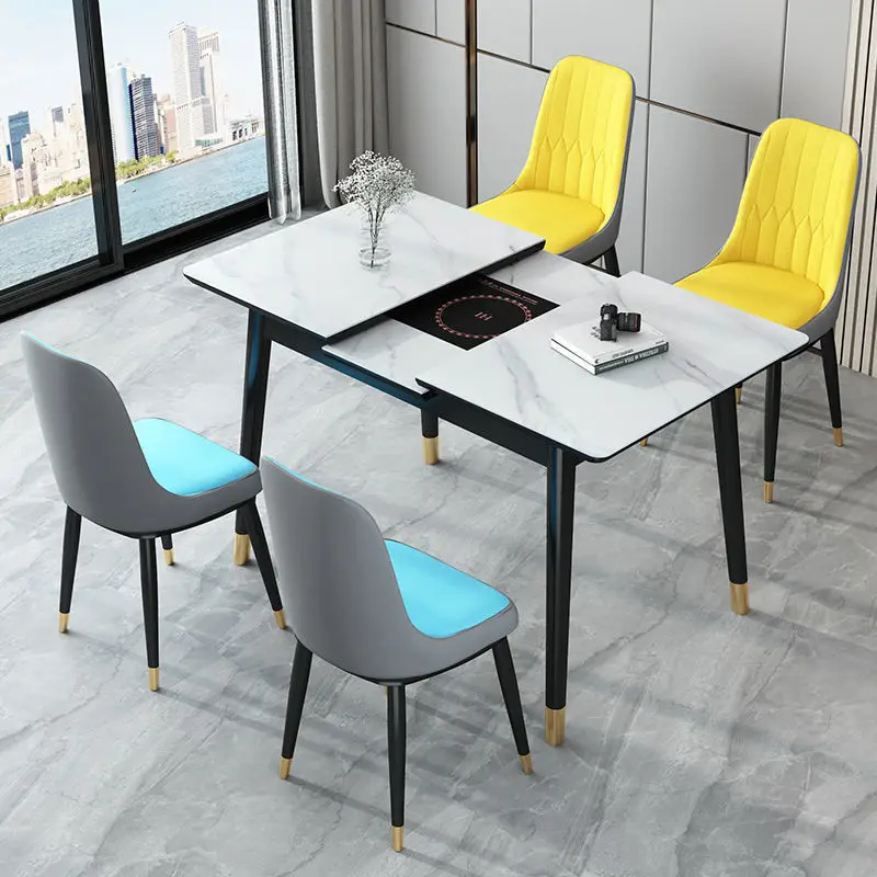 لائحة، طاولة طعام قابلة للسحب، منزلية، شقة صغيرة، بساطة حديثة، كرسي من الخشب الصلب، مع طباخ التعريفي #2