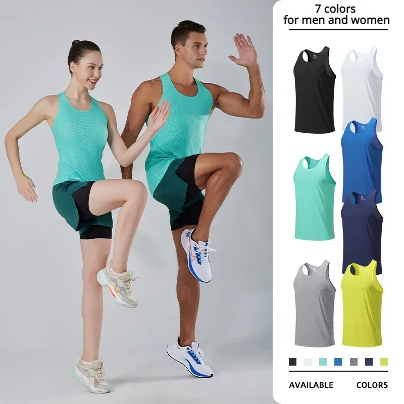 Sleeveless Athletics Tank Tops For Women Men Summer Marathon Long Distance Running Quick Dry Vest Gym Vest Workout For Man Male