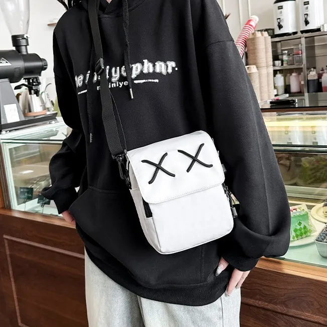 Personality square bag new style Hong Kong style couples one shoulder outdoor leisure fashion student crossbody bag female