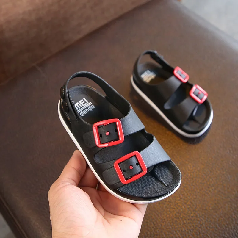 Summer New Fashion Kid Beach Plastic Shoes Baby Sandals Girl Boy Soft Sole Anti-Slip Sandals Buckle Versatile Children Shoes
