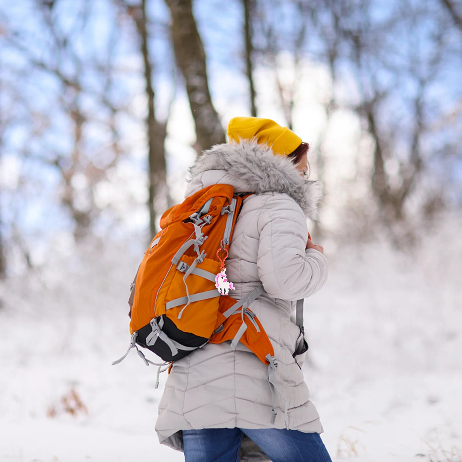 24 قطعة سلاسل المفاتيح يونيكورن الملونة الكرتون حلقات المفاتيح حقيبة معلقة الملحقات مفتاح حامل المعلقات قلادة يونيكورن