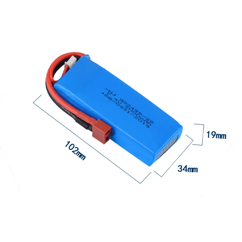 Applicable to Weili 144001 upgrade 7.4V 3000MAH RC remote control car universal large-capacity 2S lithium battery