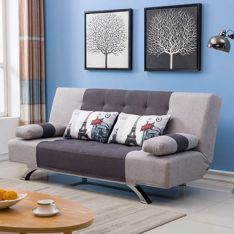 Multifunctional fabric sofa bed foldable single double triple sofa lazy storage modern minimalist style
