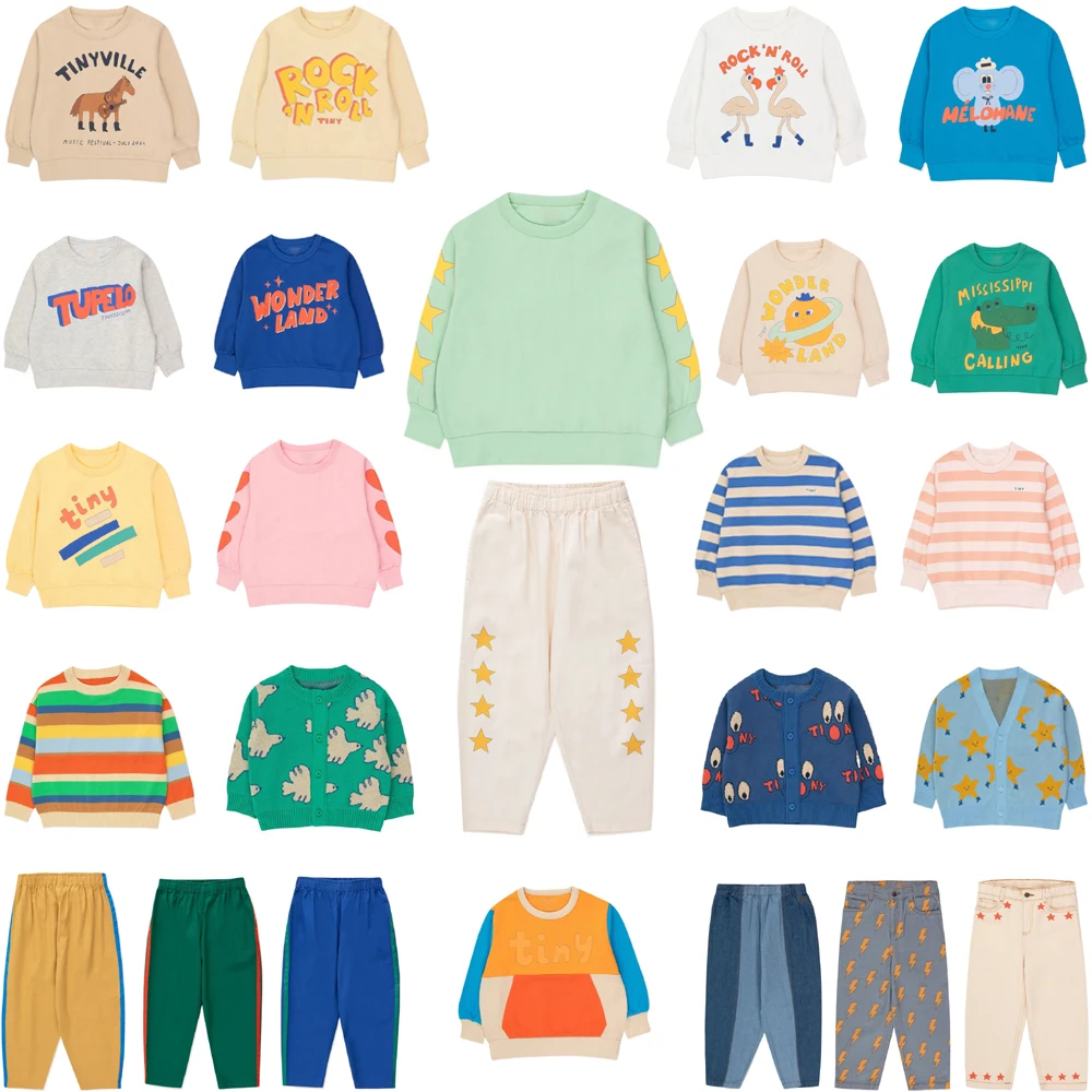 Kids Clothes Set 2024 Autumn Winter RSH TC Boys Girls Sweatshirt Pants Tiny Baby Cotton Knitted Top Sweater Children Trousers